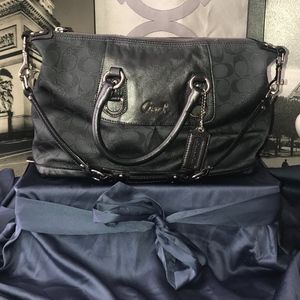Coach Shoulder Purse in Dark Grey